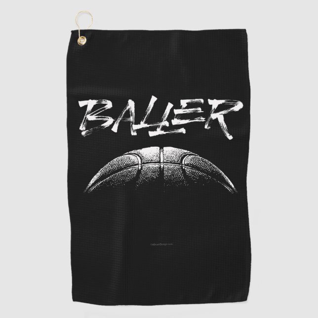 Baller (basketball) golf towel (Front)
