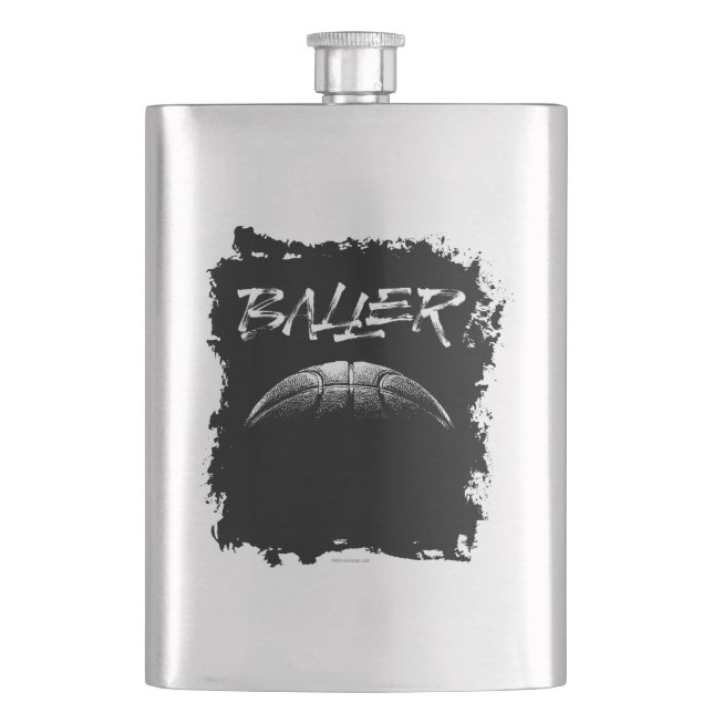 Baller (basketball) hip flask (Front)