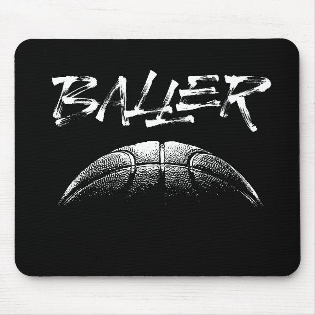 Baller (basketball) mouse pad (Front)