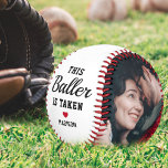 Baller Boyfriend Photo Baseball<br><div class="desc">Modern valentine baseball gift featuring the cute saying "this baller is taken", a love heart, and your name. Plus 2 photos for you to customize with your own to make this an extra special valentine's/birthday gift.</div>