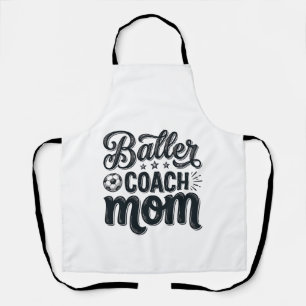 Baller Coach Mom Vintage Soccer Shirt Design_1 Apron
