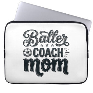 Baller Coach Mom Vintage Soccer Shirt Design_1 Laptop Sleeve