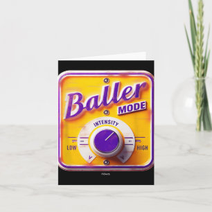 Baller Mode Sign - Basketball Intensity In Purple  Card