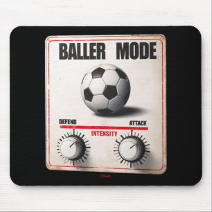 Baller Mode - White Red Sign Attack And Defend Int Mouse Pad
