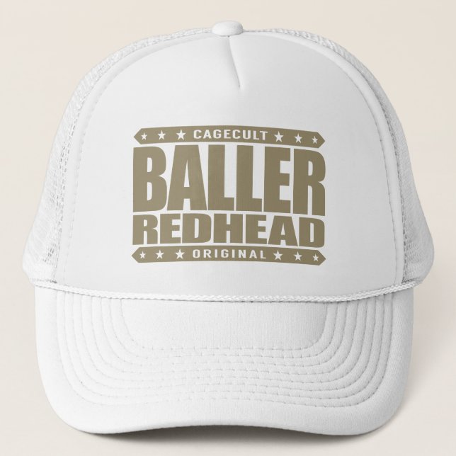 BALLER REDHEAD - I'm Fiery Gangster Phoenix Rising Trucker Hat (Front)
