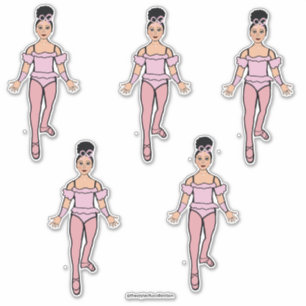Ballerina 14" x 14" Stickers Vinyl Coupé sur mesur