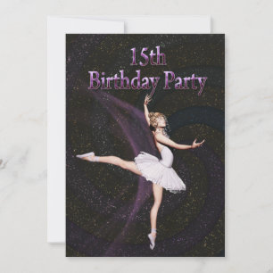 Ballerina 15th Birthday party invitation