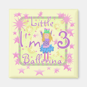 Ballerina 3rd Birthday Tshirts and Gifts Magnet