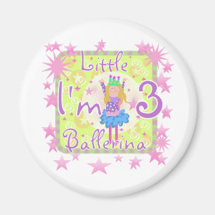 Ballerina 3rd Birthday Tshirts and Gifts Magnet