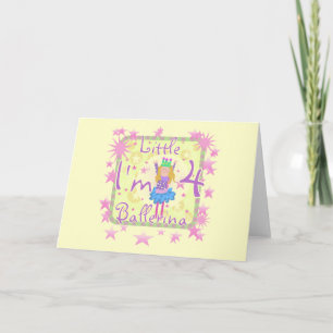 Ballerina 4th Birthday Tshirts and Gifts Card
