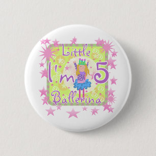 Ballerina 5th Birthday tshirts and Gifts 2 Inch Round Button