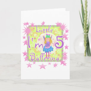 Ballerina 5th Birthday tshirts and Gifts Card