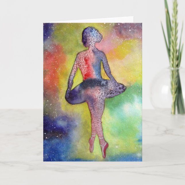 Ballerina abstract watercolor Greeting Card (Front)