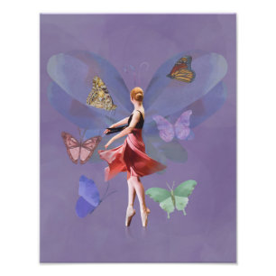 Ballerina and Butterflies Photo Print