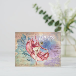 Ballerina and Sheet Music Nature Fantasy Dance Postcard