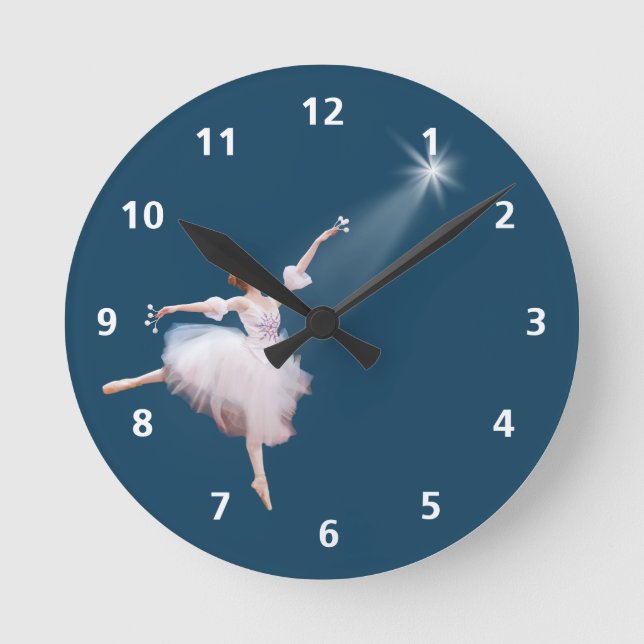 Ballerina and Star Customizable Clock (Front)