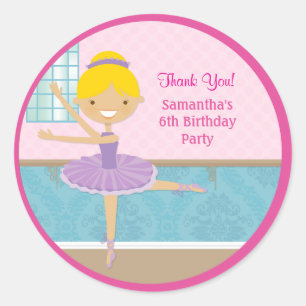 Ballerina Anniversaire Fête Favoriser Stickers