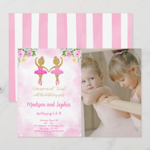 Ballerina Anniversaire Photo Invitation