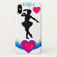 Ballerina apple IPhone X case. Personalized name.