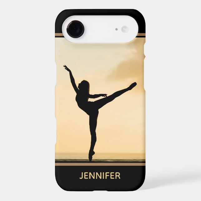 Ballerina Arabesque Sunset Silhouette Personalized Case-Mate iPhone Case (Back)
