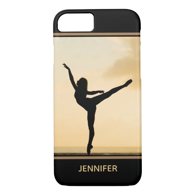 Ballerina Arabesque Sunset Silhouette Personalized Case-Mate iPhone Case (Back)