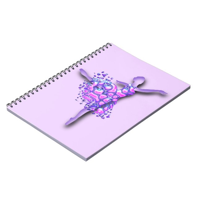Ballerina Art Purple Dance - Ballet Dancer Drawing Notebook (Left Side)