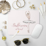 Ballerina at Heart Quote Simple Blush Pink Glitter Mouse Pad<br><div class="desc">This cute,  girly mouse pad design features a pretty glitter ballerina with the quote "Ballerina at heart" in pretty pink ribbon script typography on a blush pink background. Copyright Anastasia Designs,  all rights reserved.</div>