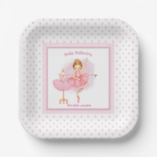Ballerina Baby Pink Paper Plates