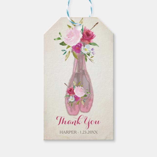 Ballerina Baby Shower Favour Tag (Front)