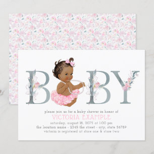 Ballerina Baby Shower Invitations Africaines Améri