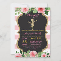 Ballerina Baby Shower Pink and Gold Glitter