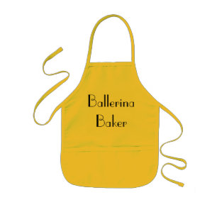 Ballerina Baker Quirky Yellow & Black Kids Apron