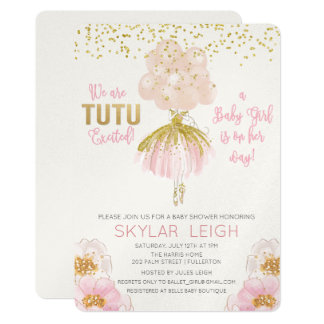 Searchterm Baby Shower Invitations Announcements Zazzle Ca Ballerina Baby Shower Invitation Templates