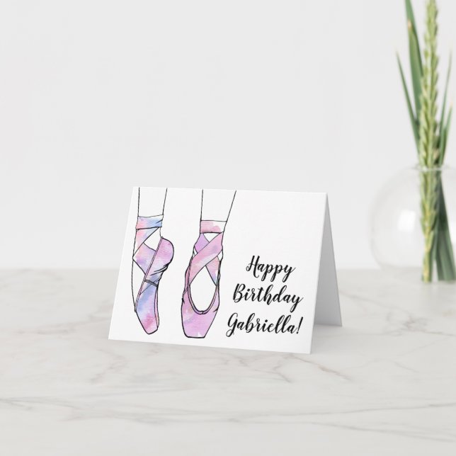 Ballerina Ballet Birthday Party Card (Front)