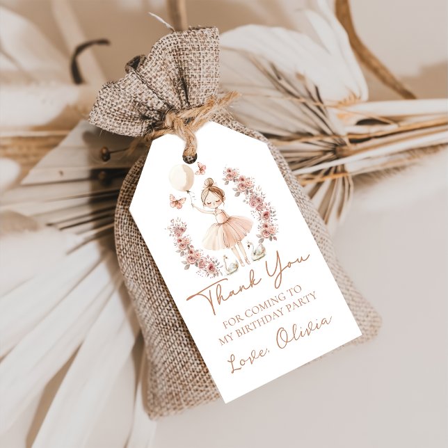 Ballerina Ballet Birthday Party Gift Tags (Creator Uploaded)