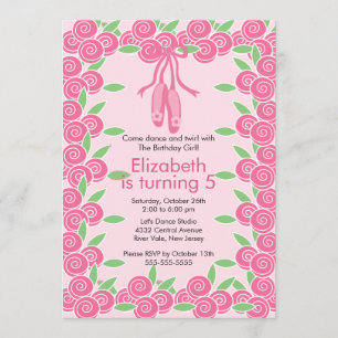 Ballerina Ballet Dance Anniversaire Invitation