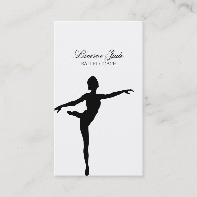 Ballerina Ballet Dance Teacher Instructor Business Card (Front)