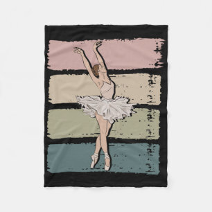 Ballerina Ballet Dancer Ballet Dancing Retro Balle Fleece Blanket