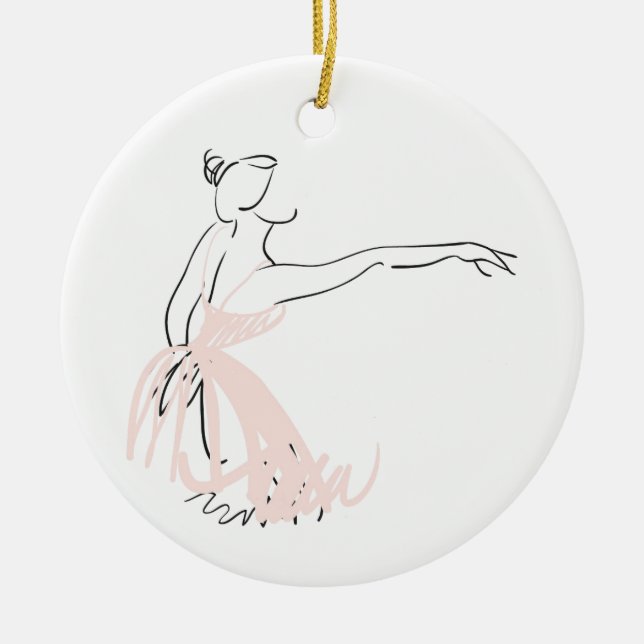 Ballerina ballet dancer ceramic ornament (Front)