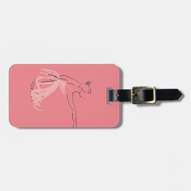 Ballerina ballet dancer luggage tag (Front Horizontal)