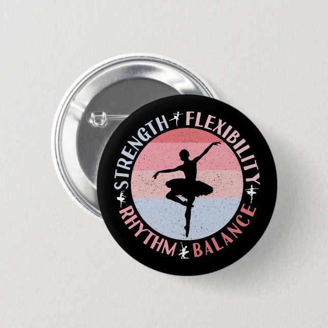 Ballerina Ballet Dancer - Mindset Values 2 Inch Round Button (Front & Back)