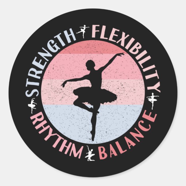 Ballerina Ballet Dancer - Mindset Values Classic Round Sticker (Front)