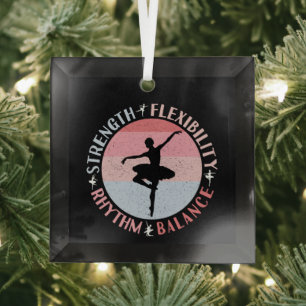 Ballerina Ballet Dancer - Mindset Values Glass Ornament