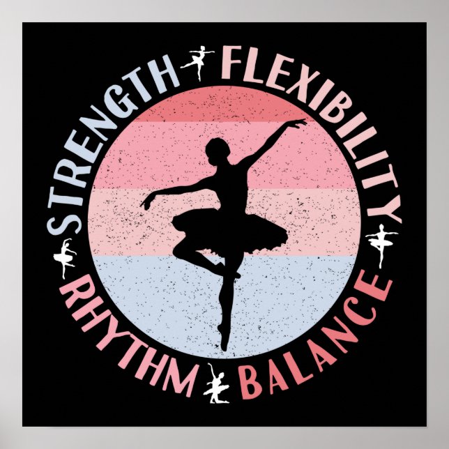 Ballerina Ballet Dancer - Mindset Values Poster (Front)