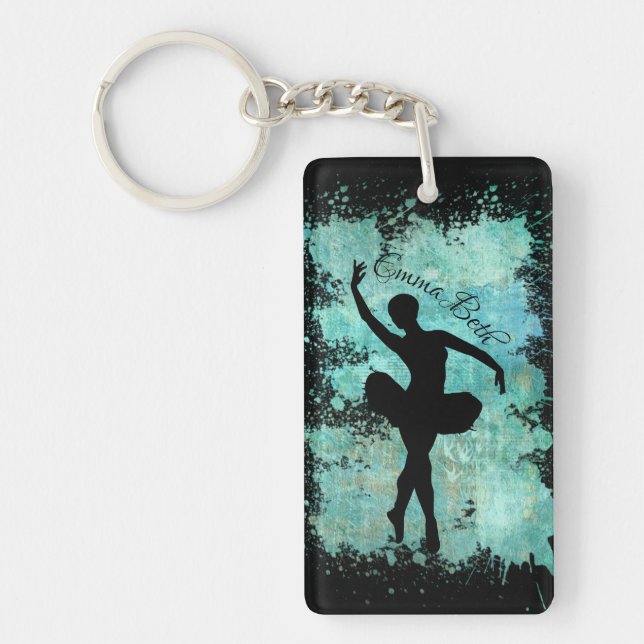 Ballerina Ballet Dancer Silhouette en bleu (Devant)