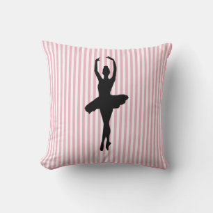 Ballerina Ballet Dancer Stripe Throw Pillow