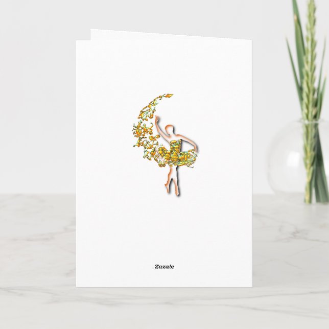 Ballerina Ballet Dancer Woman Birthday Card (Back)
