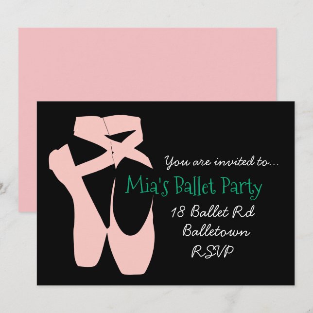 Ballerina ballet girl party invitation