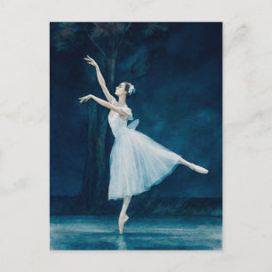 Ballerina Ballet Giselle Watercolor Postcard