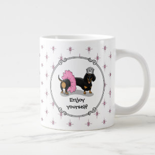 Ballerina Ballet Princess Dachshund (black & tan) Large Coffee Mug